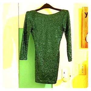 Teal Sequin Mini Dress